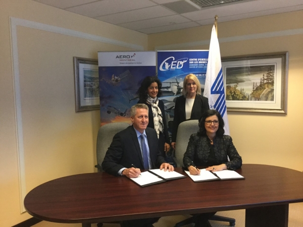 Collaboration majeure dans le créneau d’excellence des drones: Signature d’une lettre d’entente entre Aéro Montréal et le CED
